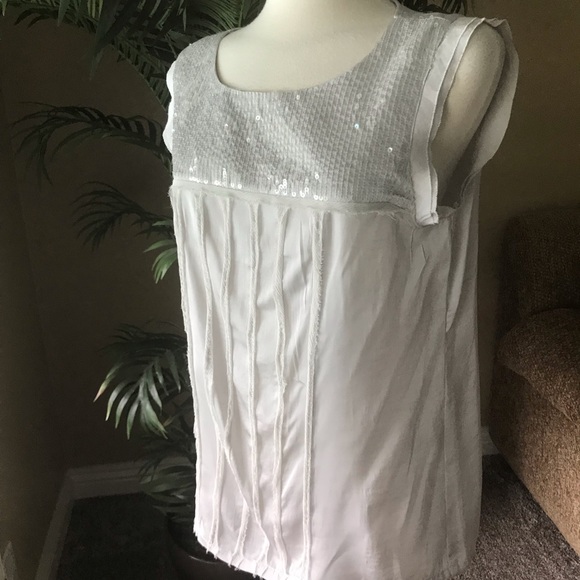 Ann Taylor Loft sleeveless sequin dressy top - Picture 1 of 6